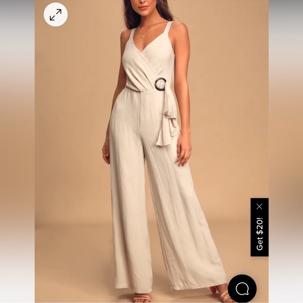 Lulu's Cream Jumpsuit